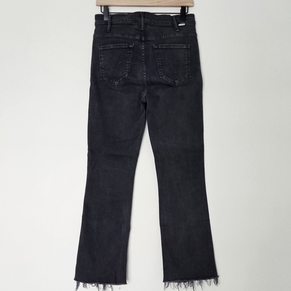 MOTHER The Hustler Ankle Fray High Rise Cropped Flare Jeans Womens 28 Charcoal - Picture 2 of 11